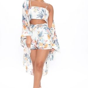 3 piece Tropical Shorts Set